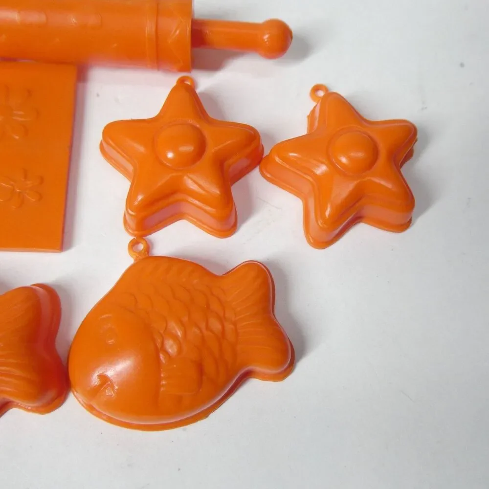 Jello Molds & Kitchen Accessories Vintage Barbie Dollhouse Orange Plastic Retro